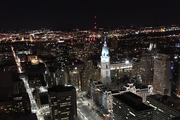 A view north and east from the 51st floor of Three Logan Square and SkyGarten.