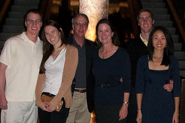 A portrait of the Miller family from last summer - three years after Matt's bicycling accident. (From the left: Matt, Emily, Mike, Nancy Michael and Linda)