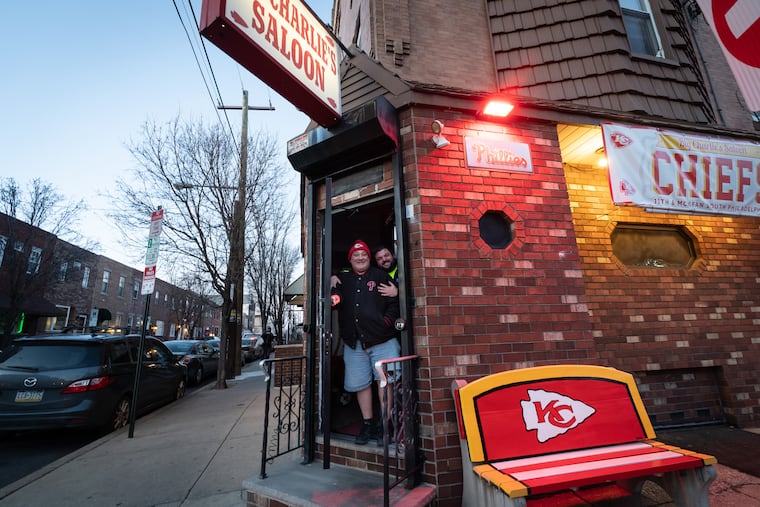Big Charlie’s Saloon in February 2023, on the eve of the Super Bowl that pitted the Chiefs against the Eagles.