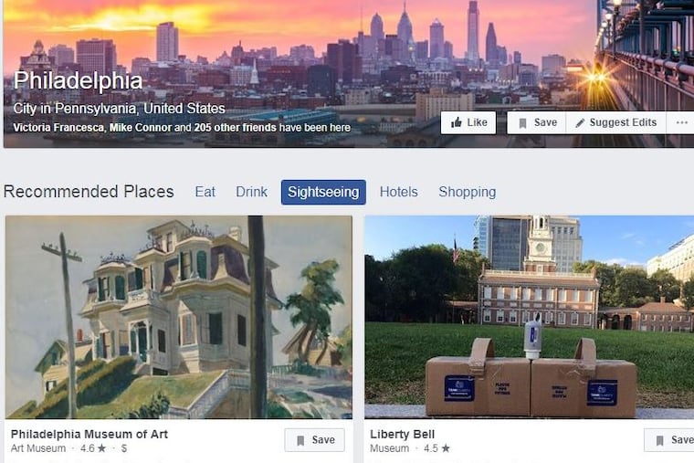 Facebook’s Philadelphia city page