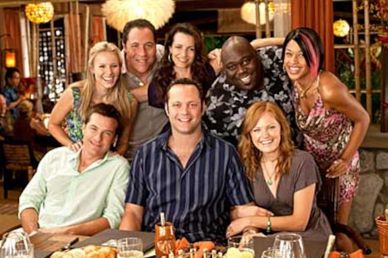 The four couples: From left, Jason Bateman, Kristen Bell, Jon Favreau, Kristin Davis, Vince Vaughn, Faizon Love, Malin Akerman, Kali Hawk.