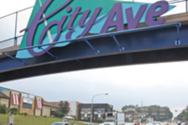 The "CityAve" sign. The thoroughfare is home to retailers including Target, Saks and Lord & Taylor.