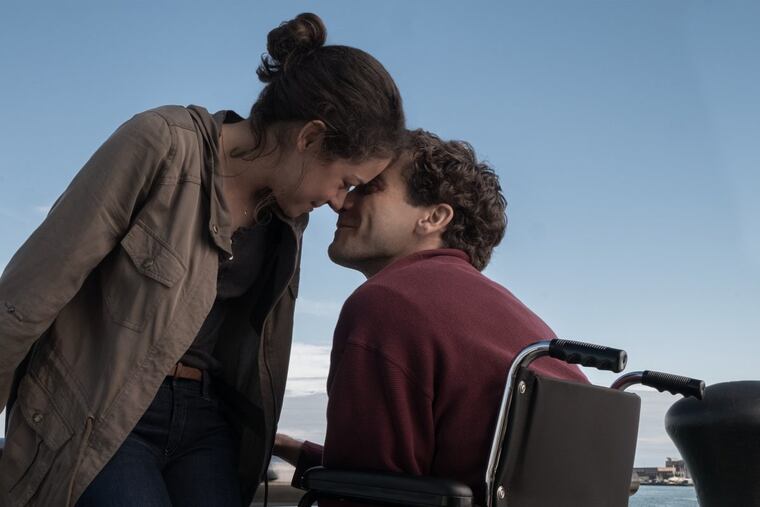 "STRONGER": Jake Gyllenhaal stars as Jeff Bauman, a 27-year-old, working-class Boston man who was waiting near the finish line of the 2013 Boston Marathon to try to win back his ex-girlfriend — Tatiana Maslany as Erin Hurley. When a bomb explodes, he loses both his legs. (Photo: Scott Garfield / Roadside Attractions)