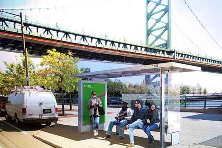 The proposed Philadelphia bus shelter designed by Digsau.