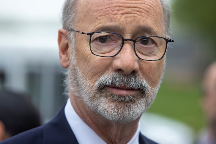 Pennsylvania Gov. Tom Wolf was at Independence Hall Mall on Wednesday morning May 4, 2022. He held a news conference with other state officials to assure Pennsylvanians they will have access to safe abortions.
