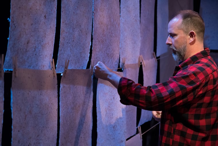 Charlie DelMarcelle in "A Shadow That Broke the Light" at Simpatico Theatre. Photo credit: Daniel Kontz.