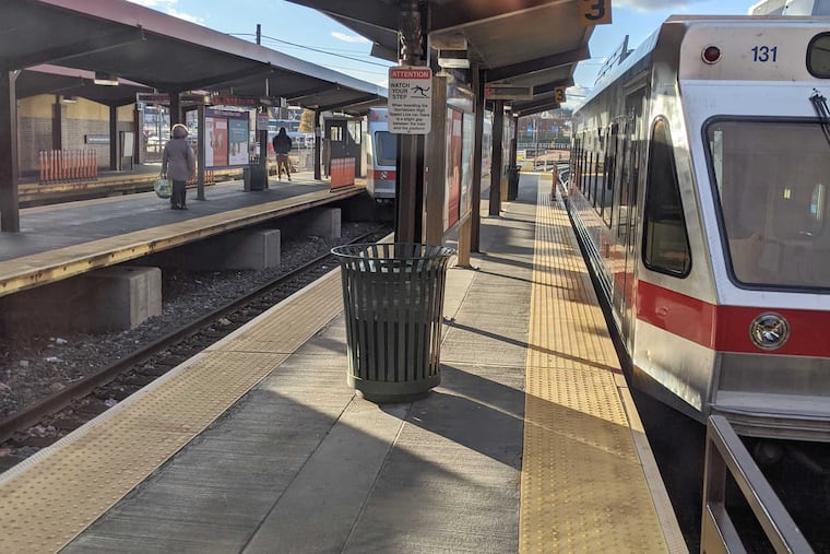 Norristown High Speed Line trains at 69th Street Station in Philadelphia. A proposed extension would add four miles to the line going into King of Prussia.