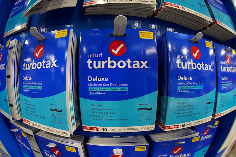 This is a display of TurboTax on display in a Costco Warehouse in Pittsburgh in January.