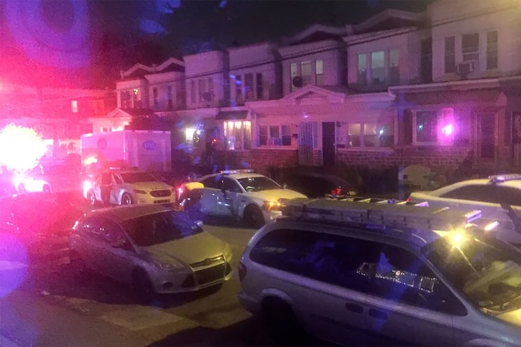 Police respond to triple shooting on Saul Street in Frankford on Thursday, Dec. 6, 2018. (Courtesy Angie Hundley)