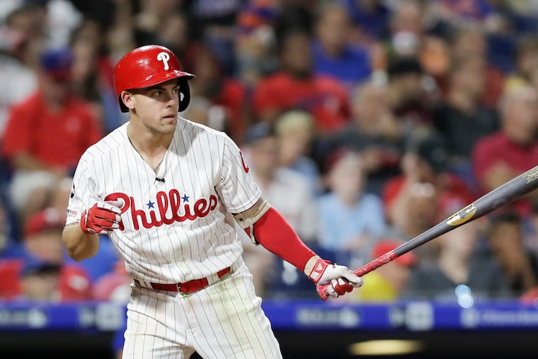 Scott Kingery won't play in either of the Phillies' final two games because of blurry vision.