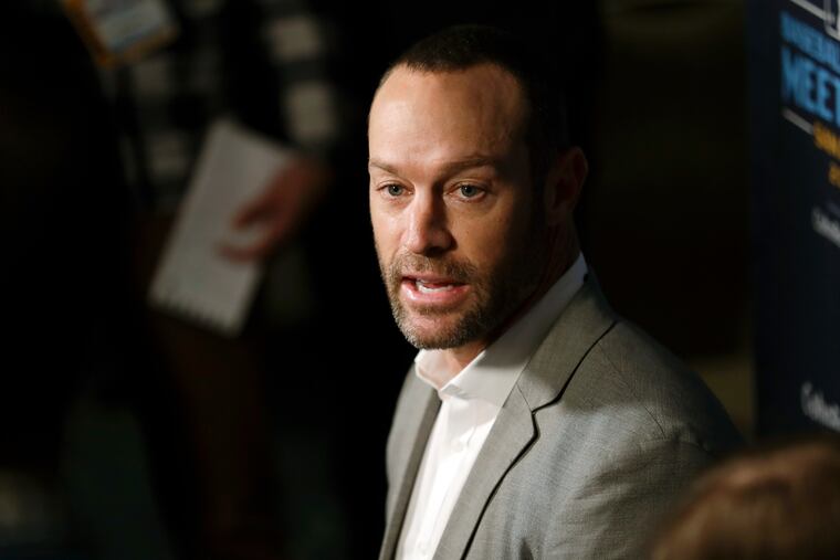 Giants manager Gabe Kapler speaks during the Major League Baseball winter meetings.