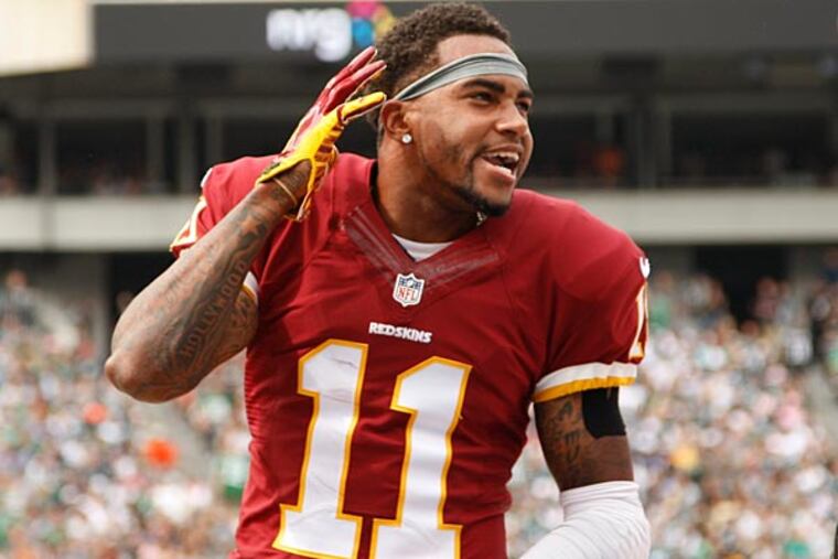 DeSean Jackson taunts Eagles fans after he scored a touchdown. (Ron Cortes/Staff Photographer)