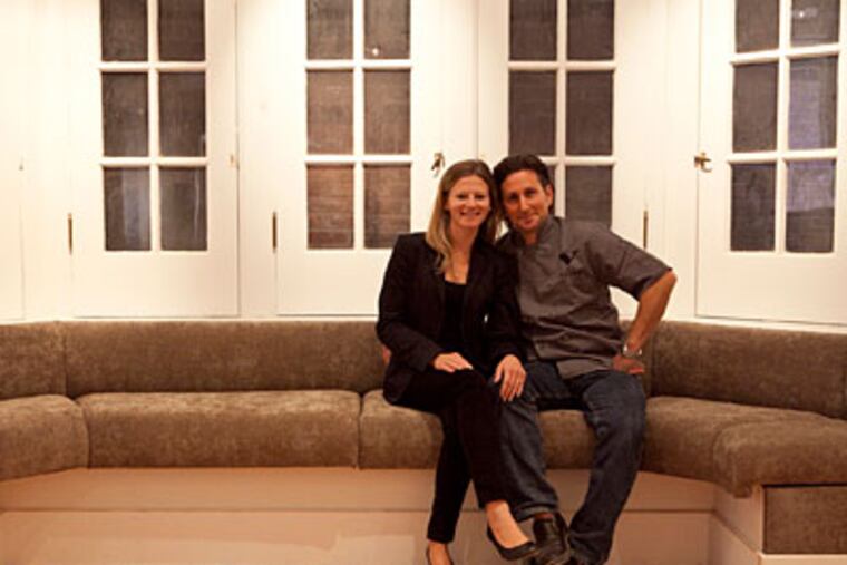 Kate Jacoby (left) and Rich Landau are the married co-owners of Vedge restaurant. (HILLARY PETROZZIELLO / Staff Photographer)