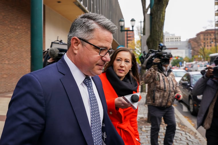 Bobby Henon leaves the federal courthouse in Philadelphia after his conviction on corruption charges Monday.