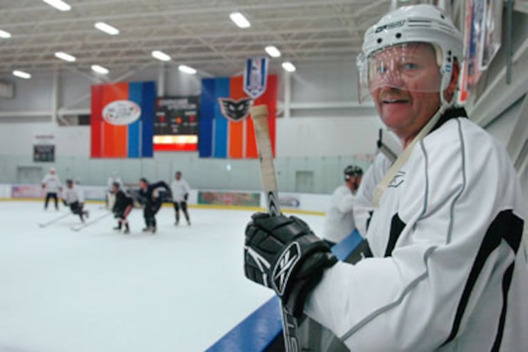 Comcast-Spectacor President Peter Luukko plays hockey at the Skate Zone in Voorhees, N.J., before heading into the office. (Sarah J. Glover / Staff Photographer)