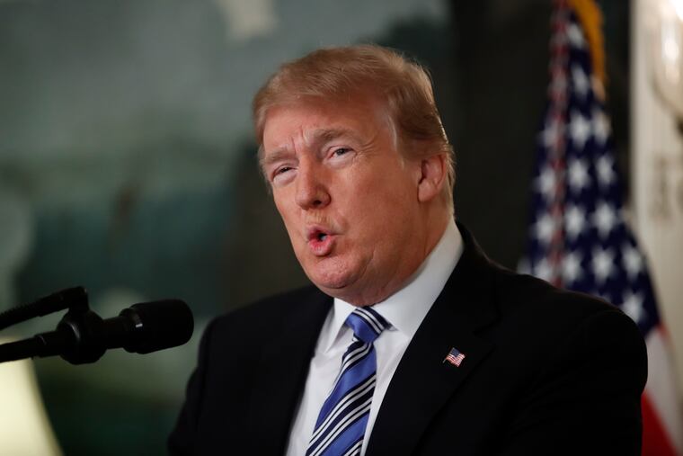 In this Feb. 15, 2018, file photo, President Donald Trump speaks in the Diplomatic Room at the White House about the shooting in Parkland, Fla. Trump has repeatedly tied mental illness to mass shootings.