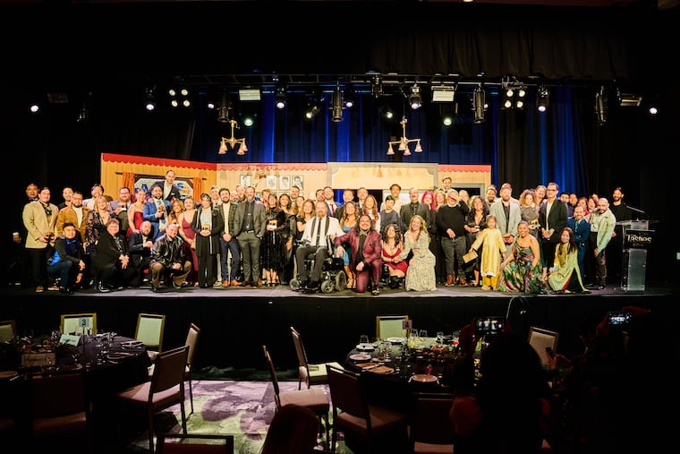 Winners of the 2026 Tasties culinary awards, presented by the Delicious City podcast, pose onstage at Live! Casino & Hotel on Feb. 1, 2026.