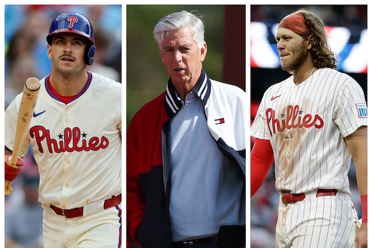 Dave Dombrowski (middle) opted to keep Alec Bohm (right) at third base and give Otto Kemp the right-handed side of a platoon in left field.