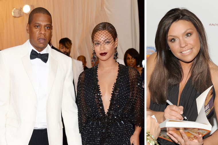 Jay Z and Beyonce, left, Rachael Ray, right.