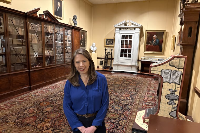 Jessica Choppin Roney in January in the Library Company of Philadelphia's Logan Room. Roney has been named the 295-year-old organization's new director.