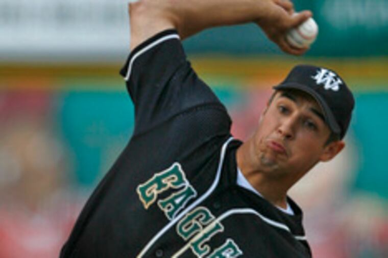 West Deptford's Dave Giuliani fires a pitch in the Diamond Classic final. He limited Cherokee to six hits to lead his team to the title.