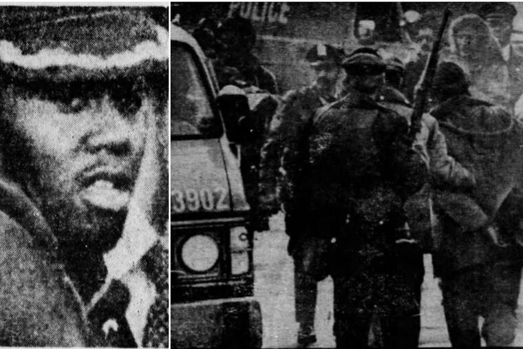 Robert Lark, left, and during his arrest in 1980.