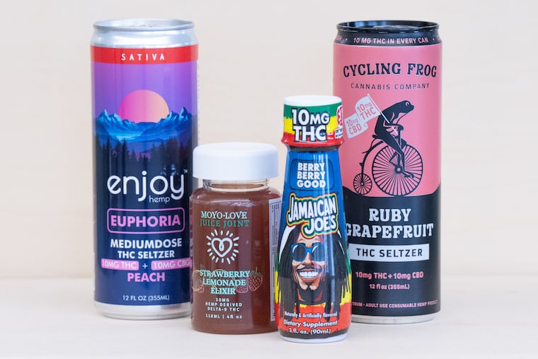 Hemp products photographed at the Philadelphia Inquirer, November 21, 2025.