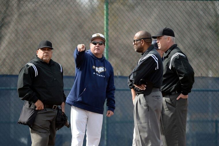 New Archbishop Ryan baseball coach Mike Lake (center) guided La Salle University's squad for 10 seasons.