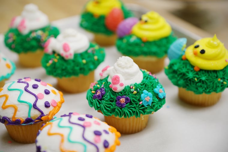 Easter-themed cupcakes are pictured at Denise's Delicacies in North Philadelphia.