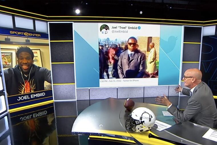 Sixers star Joel Embiid speaks about his infamous man-in-a-suit tweet with ESPN SportsCenter anchor Scott Van Pelt.