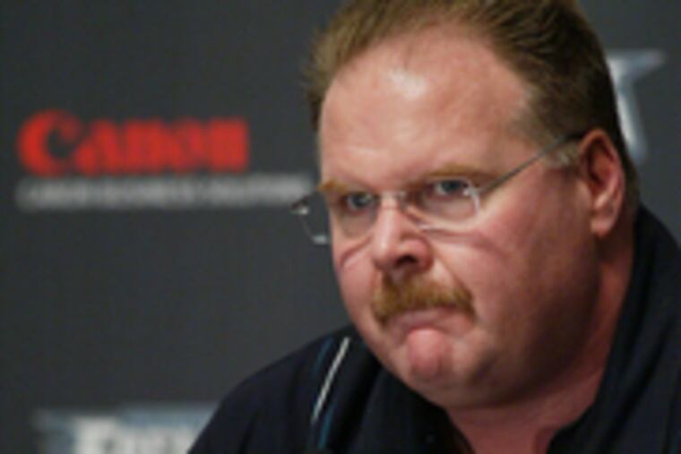 Andy Reid tells media he cannot talk about his sons' pending criminal cases.
