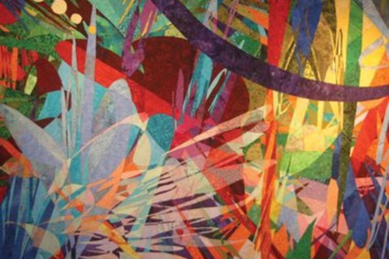 Jeannette Jacobs' "Splash" reflects how traditional patterns in quilts are being updated by artists to have a contemporary, graphic art look.