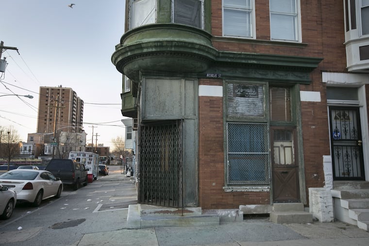 The corner of 23rd and Nicholas St. in the Sharswood section of Philadelphia, with the Norman Blumberg apartments in the background. The Sharswood neighborhood is targeted for redevelopment by the Philadelphia Housing Authority.
