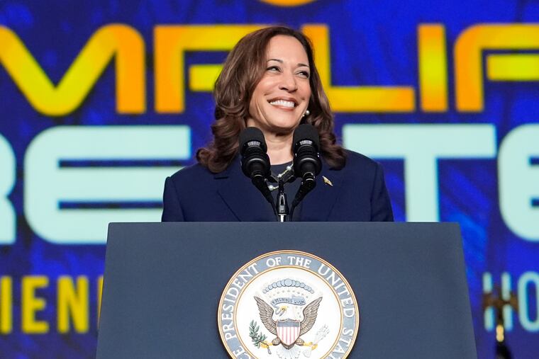 Vice President Kamala Harris delivers remarks at a Sigma Gamma Rho Sorority gathering in Houston, Wednesday, July 31, 2024, in Houston.