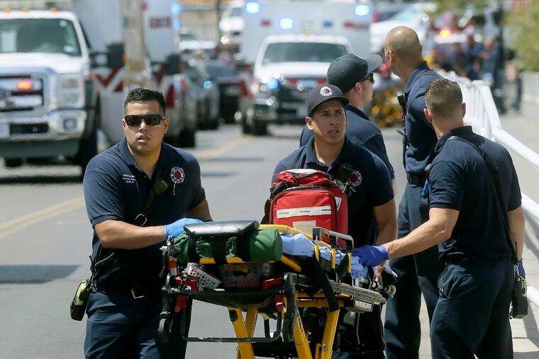 El Paso Fire Medical personnel arrive at an active shooter event at Walmart at Cielo Vista Mall in El Paso.