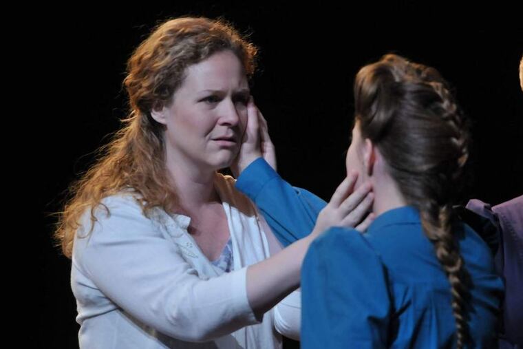 Eliza, sung by Caitlin Lynch, confronts her daughter (Kristina Bachrach) in "Dark Sisters" at the Perelman. Kelly & Massa Photography