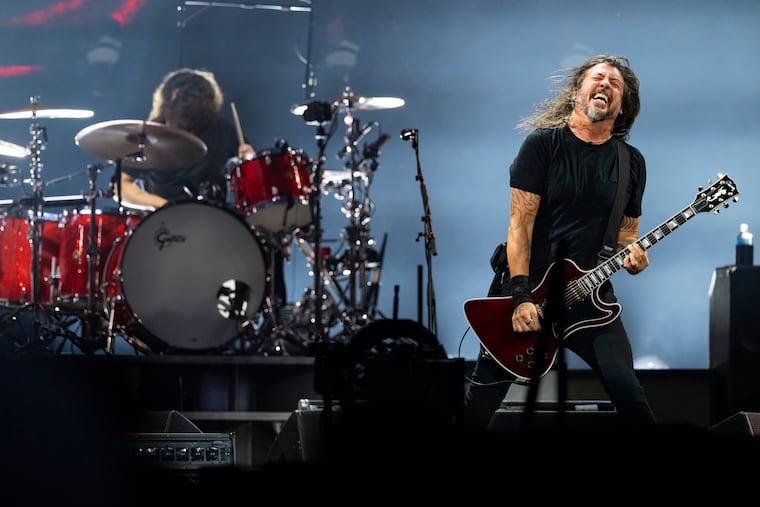Dave Grohl, lead singer of the Foo Fighters, performs during their “Take Cover Tour” at Lincoln Financial Field on Thursday, Aug. 13, 2026.