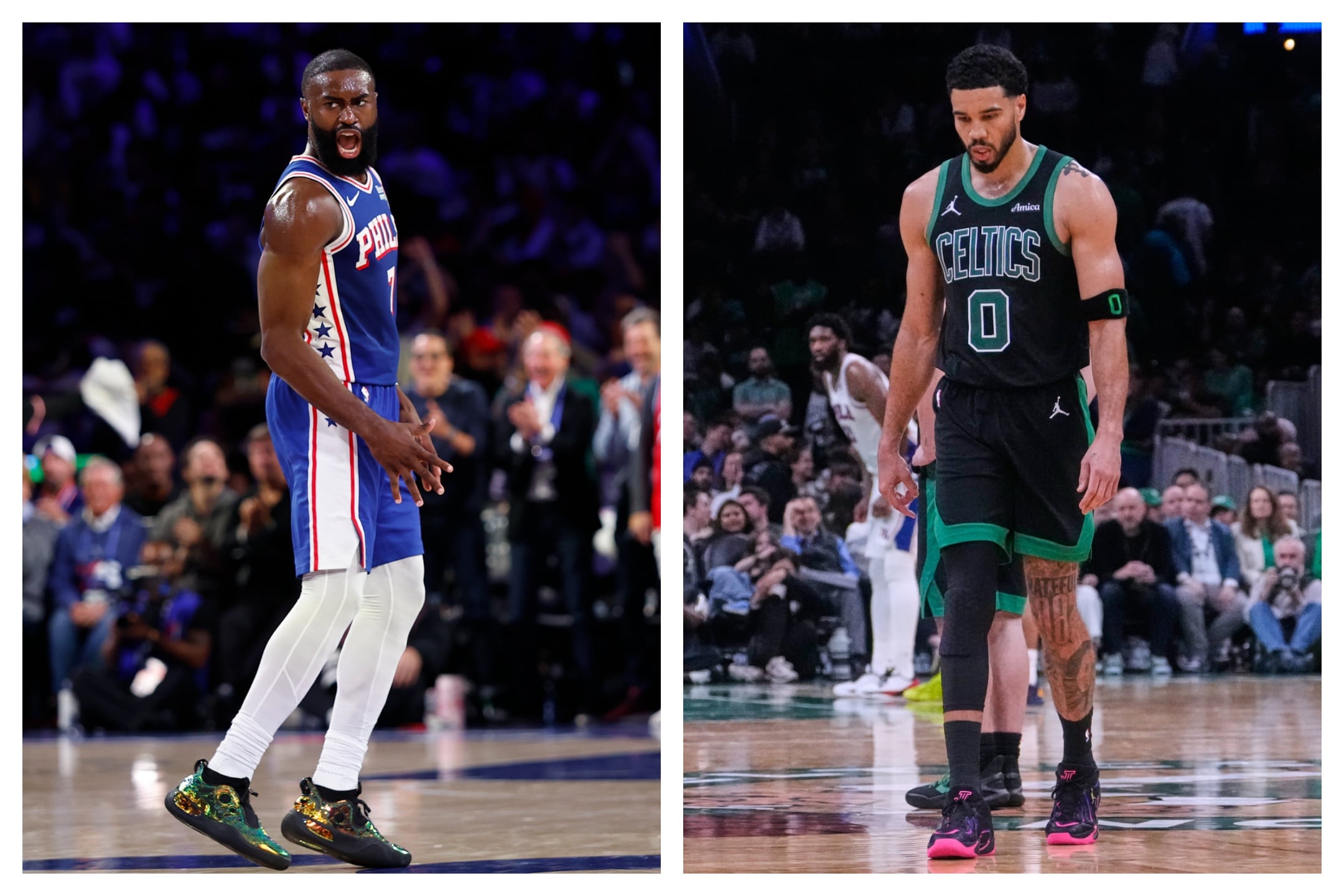 Jaylen Brown appears to call Jayson Tatum a liar with ‘cap’ comment on video of Tatum’s reaction to Sixers trade