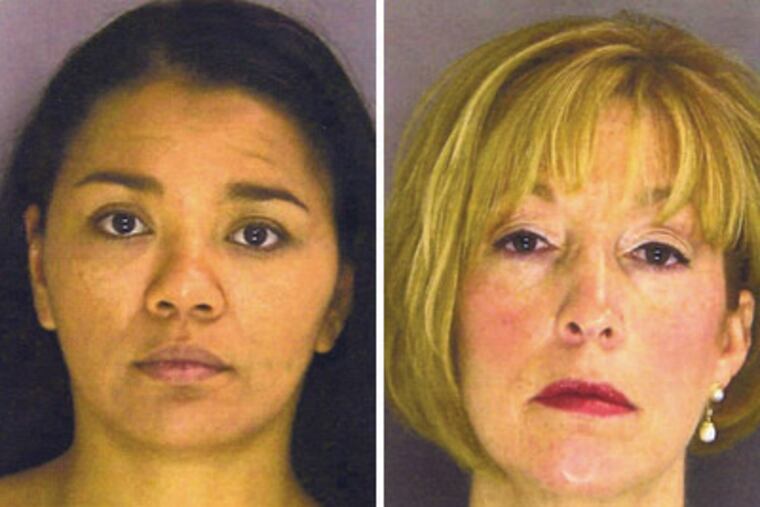 Angela Honeycutt, 38, left, is charged with engaging in sex acts with two teenage boys during an April sleepover in Lower Makefield Township. Lynne Long-Higham, 45, who hosted the sleepover, is charged with endangering the welfare of children.