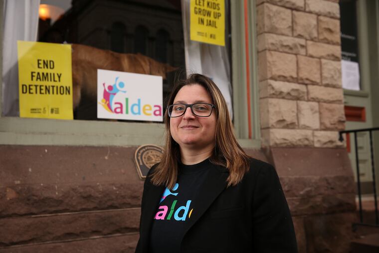 Immigration attorney Bridget Cambria, director of ALDEA - the People's Justice Center, is pictured outside of the agency office in Reading, PA, on March 19. She says the Berks detention center must close, and the families inside released to relatives, amid the coronavirus pandemic.