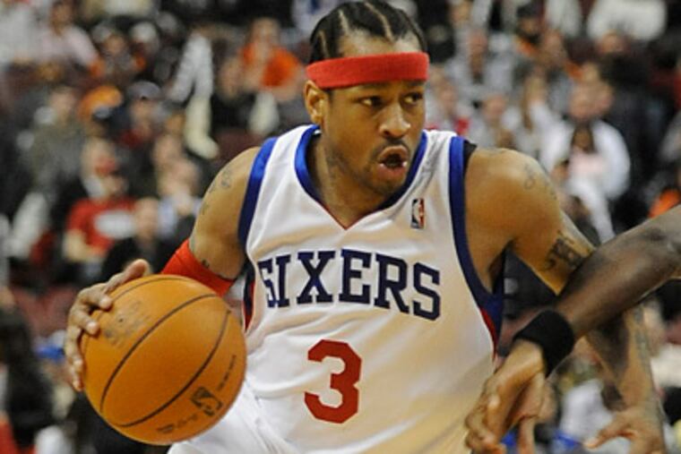 Guard Allen Iverson has missed the last four games because of an illness being suffered by his daughter. (Clem Murray/Staff file photo)