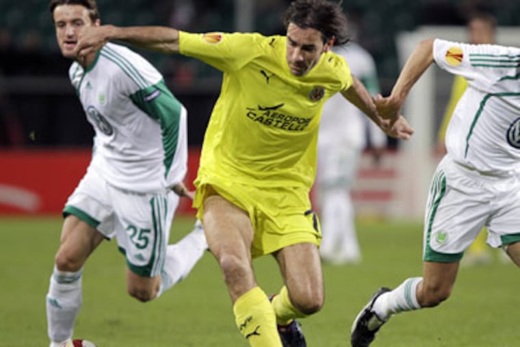Villarreal midfielder Robert Pires' contract is up this summer. (AP Photo / Axel Heimken)