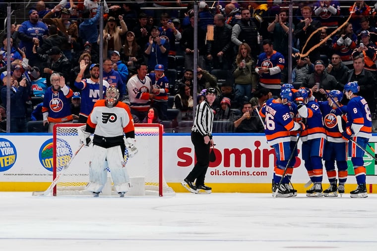 Despite goals from Cam York and Joel Farabee, the Flyers were unable to complete the comeback against the Islanders on Wednesday.
