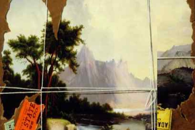 "Torn in Transit," a painting by John Haberle, whose works are featured in a Brandywine River Museum exhibition. Also included are a number of illusionist works from other artists.