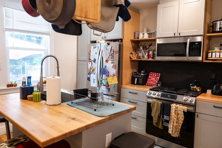 The kitchen in Mia Spolansky and Annabel Harp’s home in Germantown.
