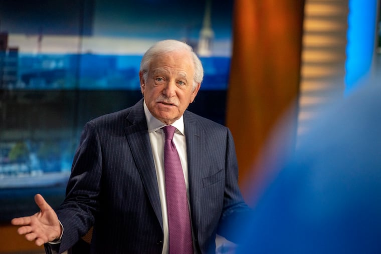 Jim Gardner at the anchor desk in the 6abc Action News studio Nov. 2, 2022. It’s an end of an era in Philadelphia as Gardner, 74, is retiring after four decades behind the desk.