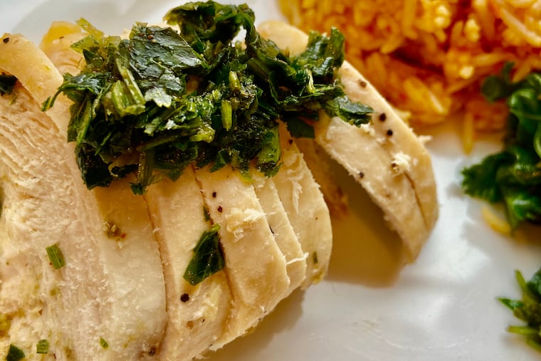 Chermoula Chicken and Jollof Rice by Chef Eric Adjepong for Live at Lunch on IG Live.