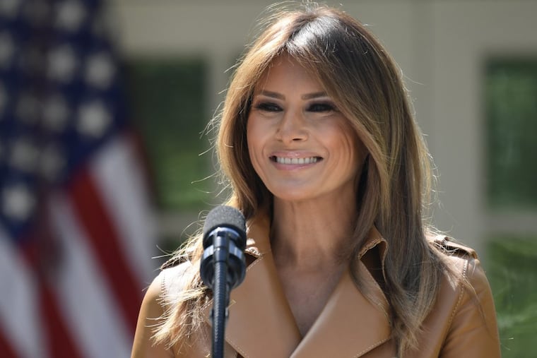 In this May 7 photo, First Lady Melania Trump speaks on her Be Well initiatives during an event in the Rose Garden of the White House. (AP Photo/Susan Walsh)