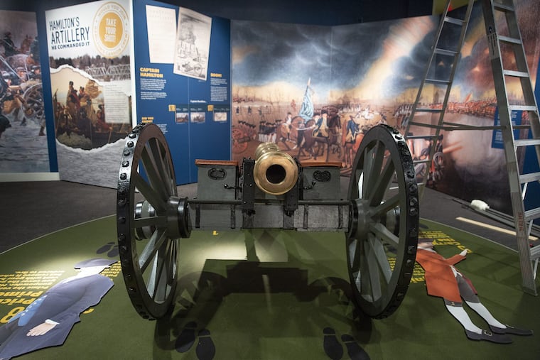 A cannon sits in the middle of the new kids' exhibit, "Hamilton Was Here," at the Museum of the American Revolution on Tuesday, Oct. 23, 2018. The exhibit is set to open on Saturday, Oct. 27.