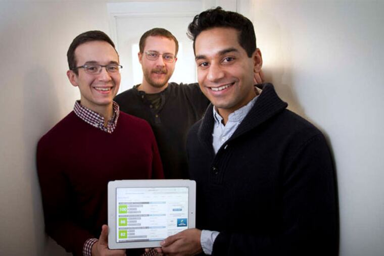 Rajiv Mahale, Jonathan McEuen and Jake Boy co-founded SpeSo Health - a biz that works to empower patients suffering rare health diseases by connecting them with medical experts. (Alejandro A. Alvarez / Staff Photographer)